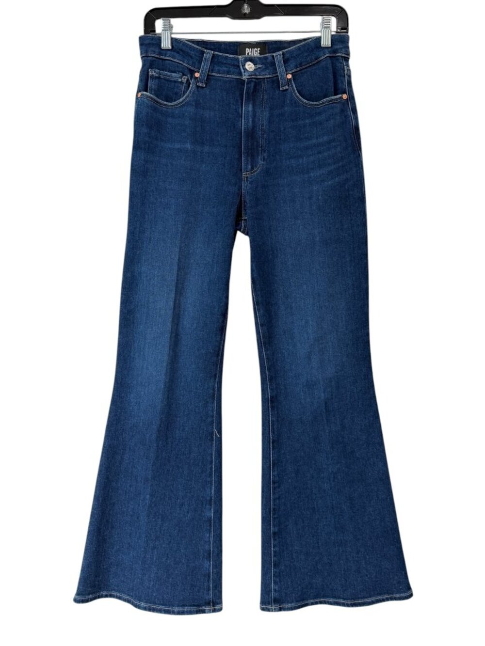 $249 NWT Paige Blue Marciella Marlow Skimmer Flare Denim Jean Pants 27/28.5" - Picture 2 of 9